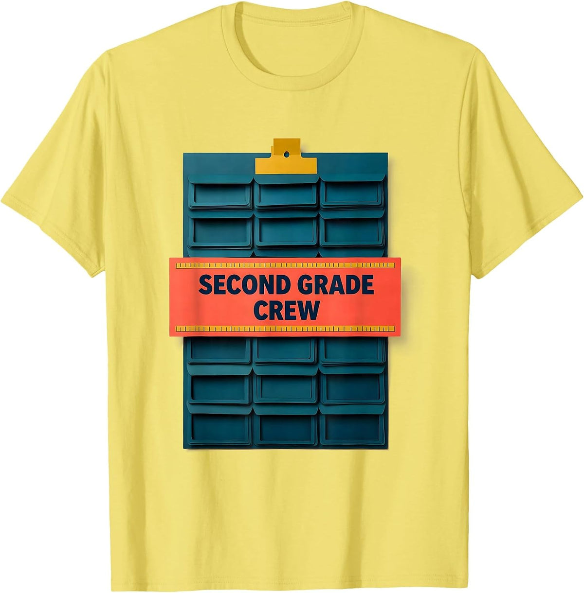 Men's Second Grade Crew Funny Teacher First Day of School Gift T-Shirt - Lemon Yellow