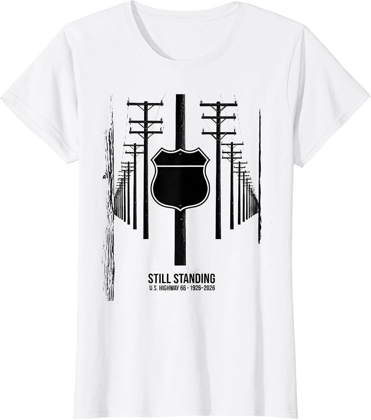 Women's Still Standing, U.S. Highway 66, 1926–2026 Vintage T-Shirt - White