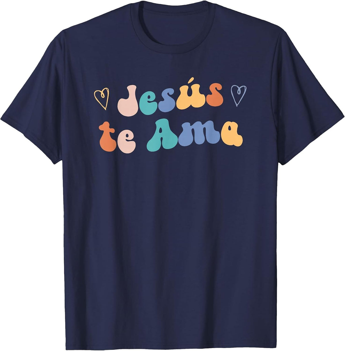 Jesus te AMA | Spanish Inspiring Loving Quote T-Shirt - Navy Blue