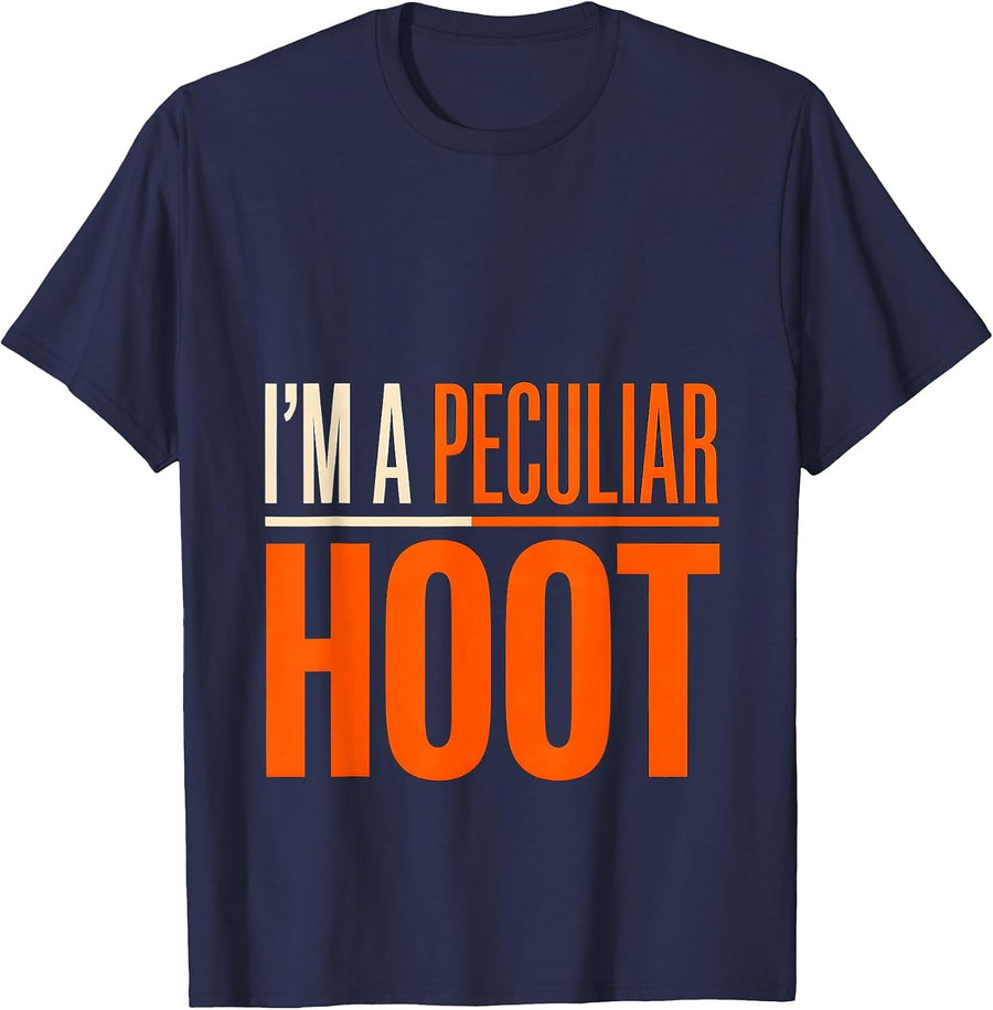 I'm A Peculiar Hoot Vintage Owl Bird Lover Humor T-Shirt - Navy Blue