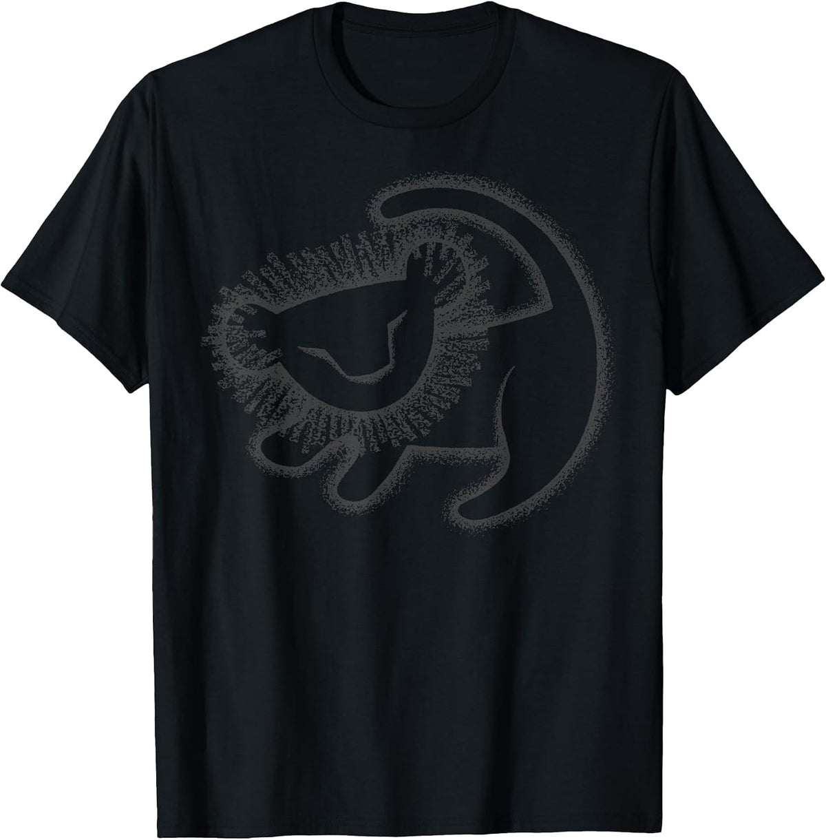 Disney The Lion King Simple Line Art Simba Cave Painting T-Shirt, Men, Black, Large - As Pictured
