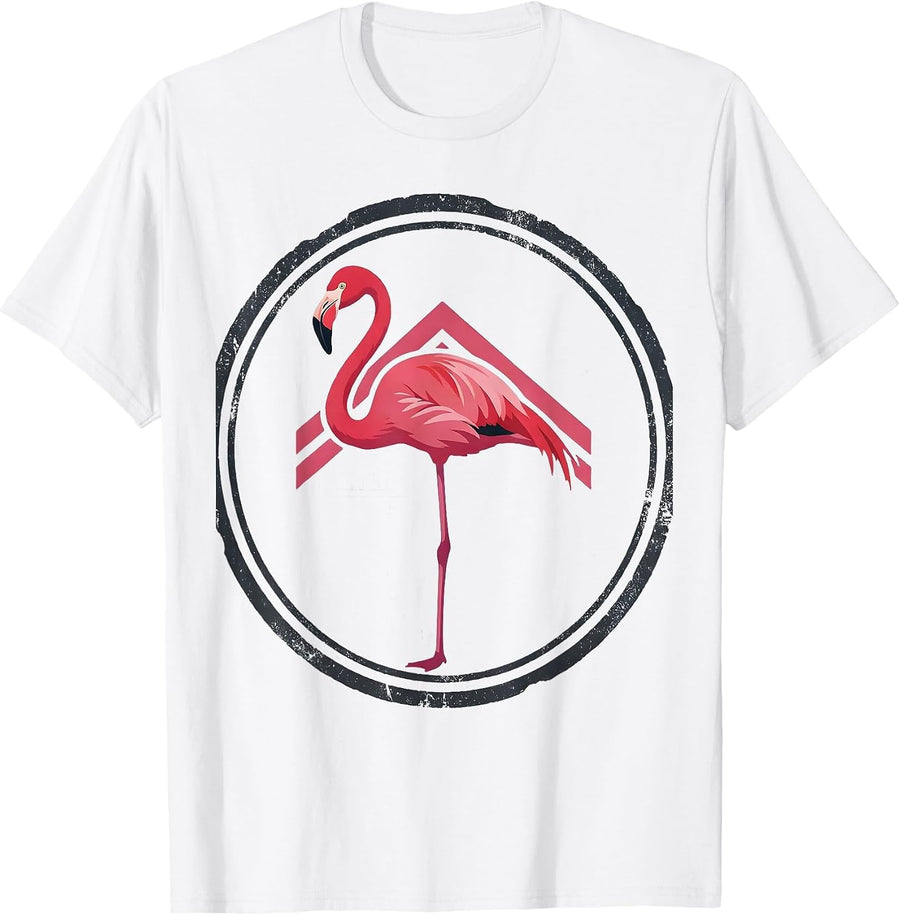 Flamingo Seal Novelty Humor Tropical Bird Lover T-Shirt - White