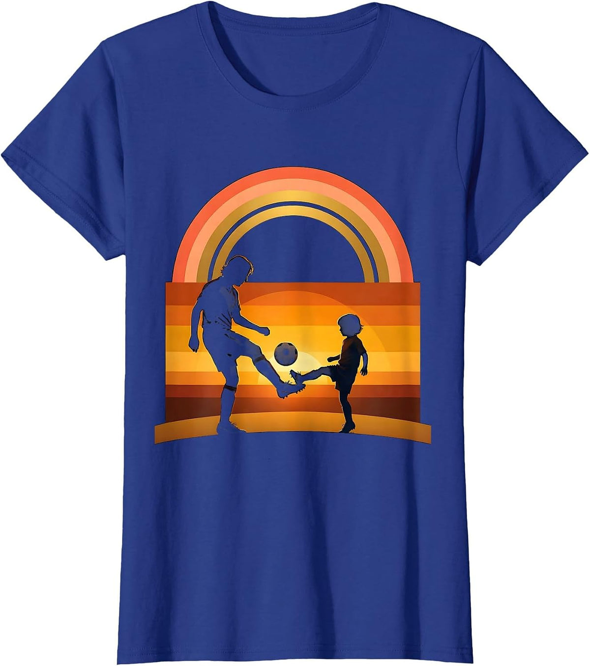 Women's Soccer Dad and Child Backyard Kickaround Graphic T-Shirt - Royal Blue