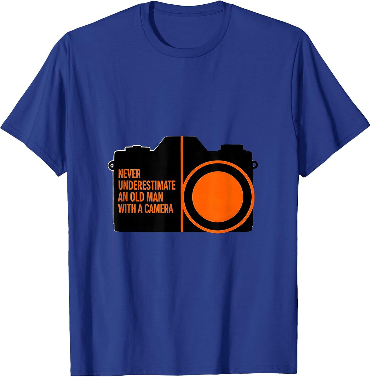 Men's Never Underestimate An Old Man With A Camera Photography T-Shirt - Royal Blue