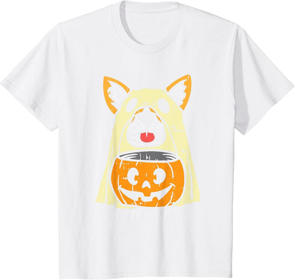 Welsh Corgi Ghost Funny Halloween Costume Dog Owner Lover T-Shirt - White