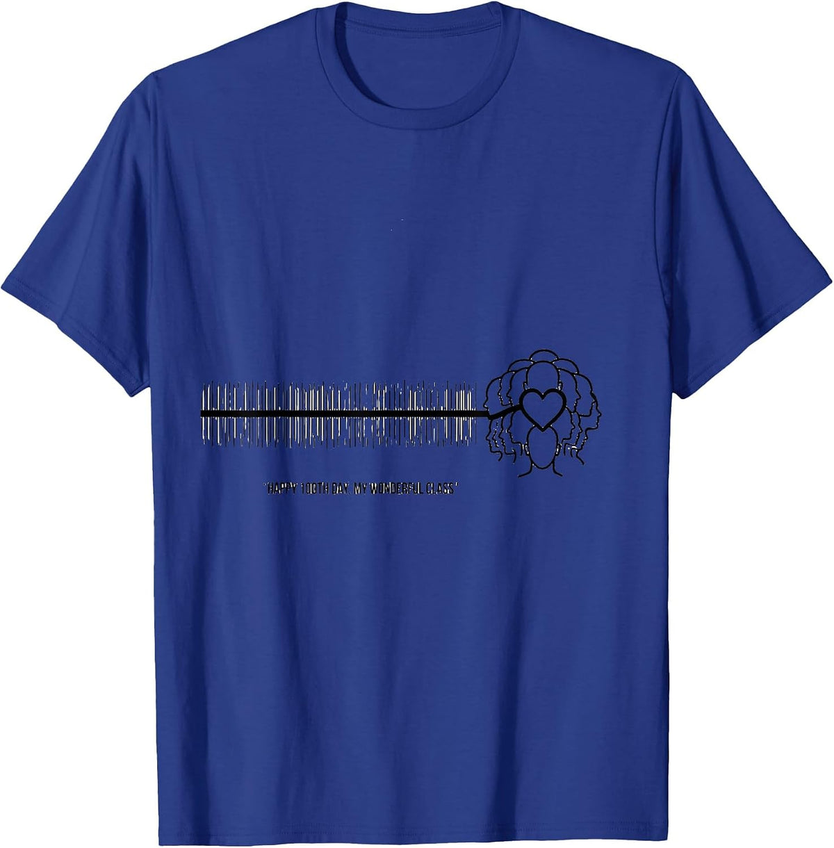 Happy 100th Day My Wonderful Class Teacher Valentine Gift T-Shirt - Royal Blue