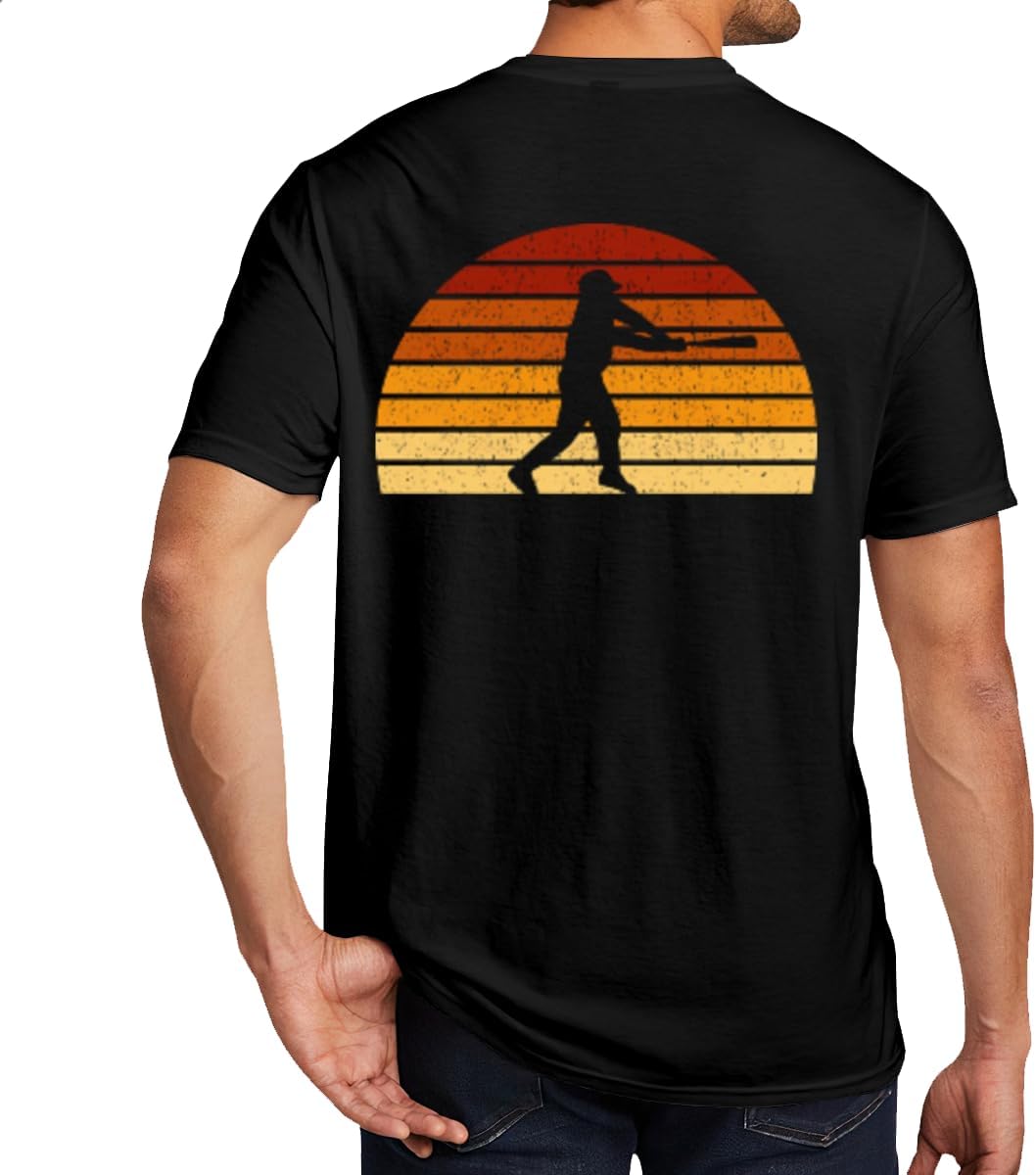 T-Shirts,Thin Red Line Skull,Leisure, 100% Cotton for Unisex - Vintage Sunset Baseball