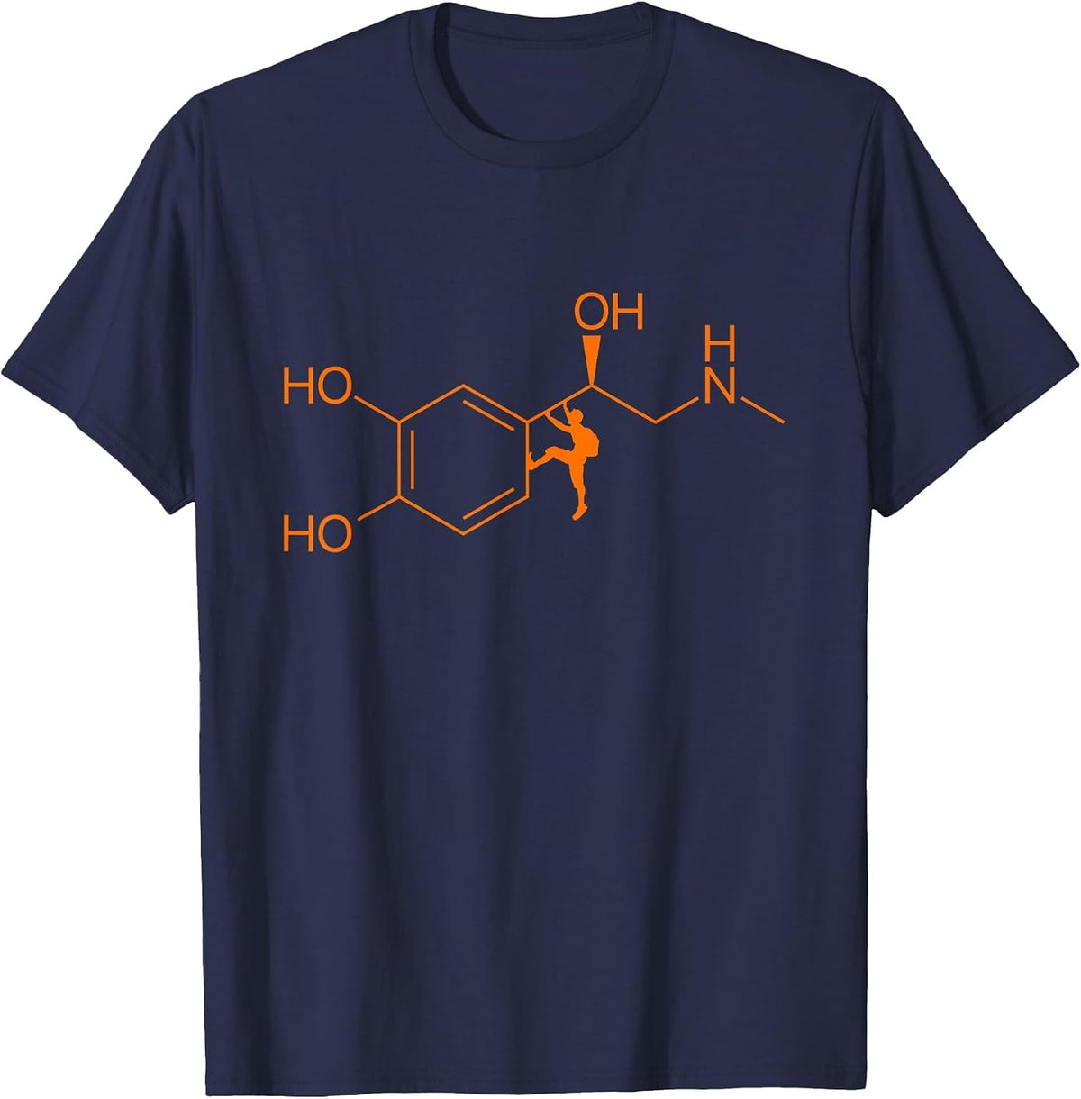 Funny Climbing Adrenaline Formula, Rock Climber T-Shirt - Navy Blue