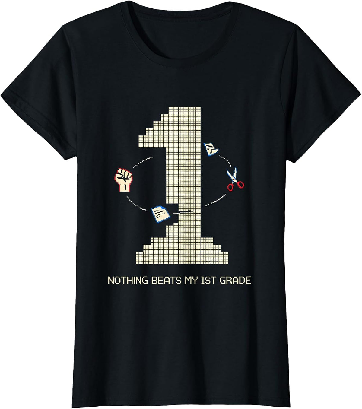 Nothing Beats My 1st Grade Pixel Art Back To School Humor T-Shirt - Black