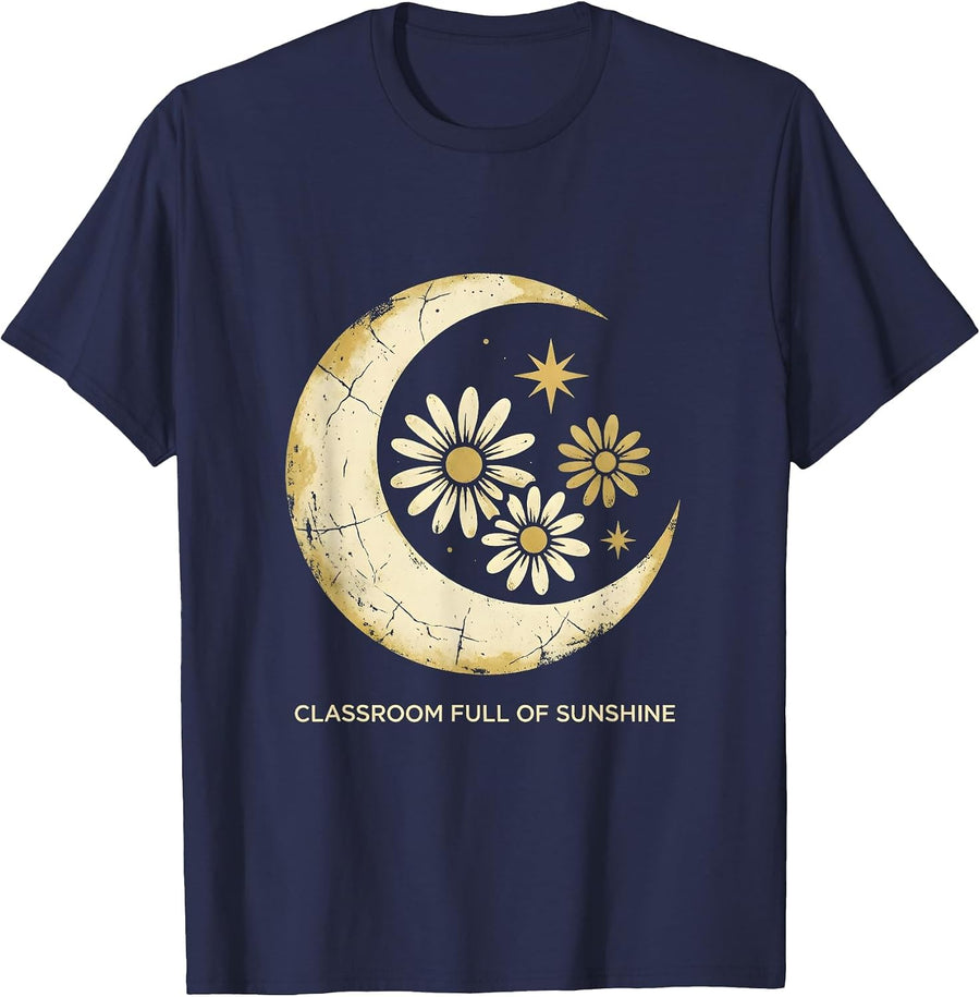 Classroom Full of Sunshine Preschool Teacher T-Shirt - Navy Blue