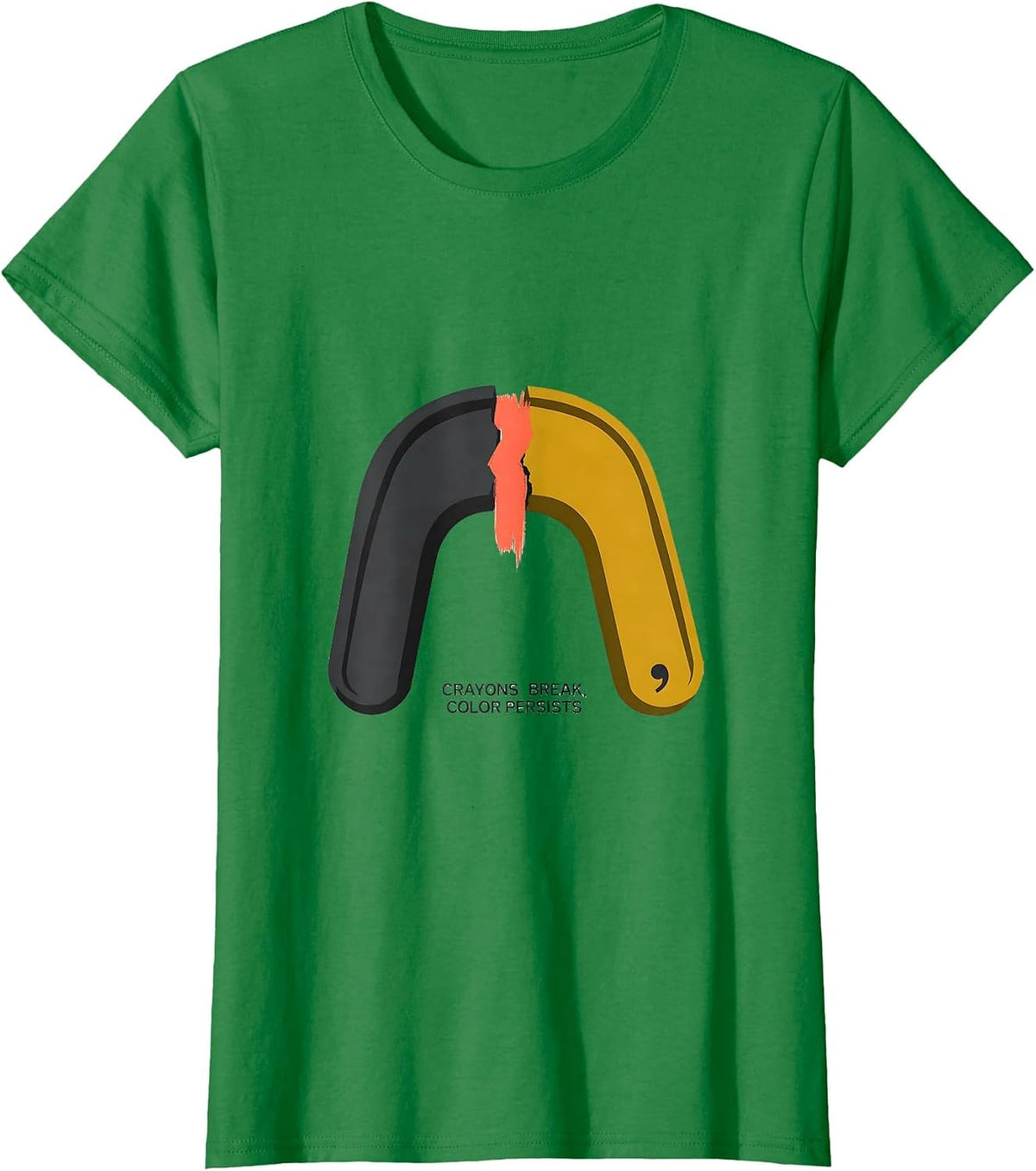 Women's Crayons Break, Color Persists Midcentury Modern Mental T-Shirt - Kelly Green