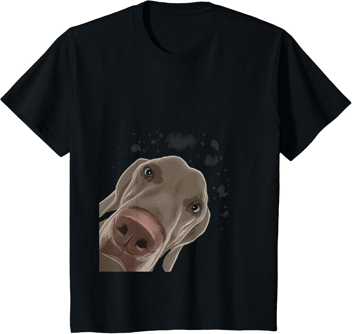 Funny Curious Dog Weimaraner T-Shirt - Black