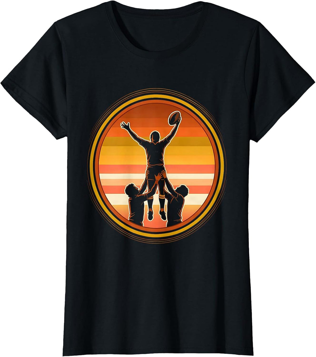 Rugby Lineout Lift Graphic Tee T-Shirt - Black
