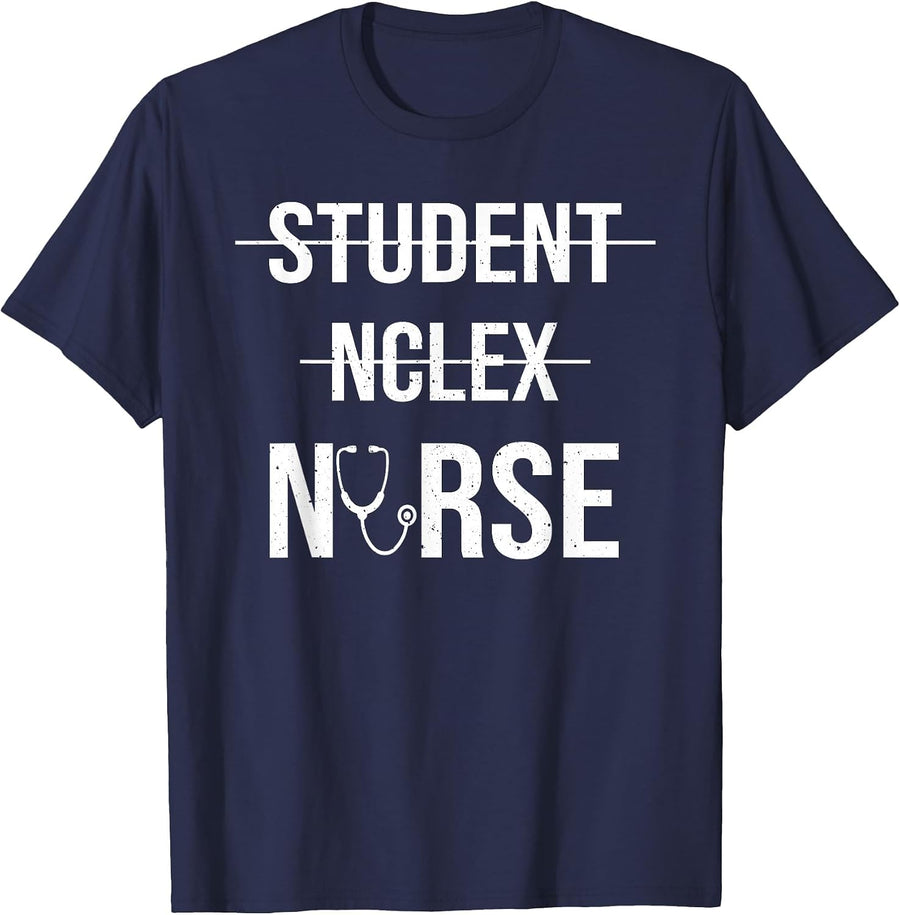 Student NCLEX Nurse Great Nursing Students NCLEX Graduation T-Shirt - Navy Blue
