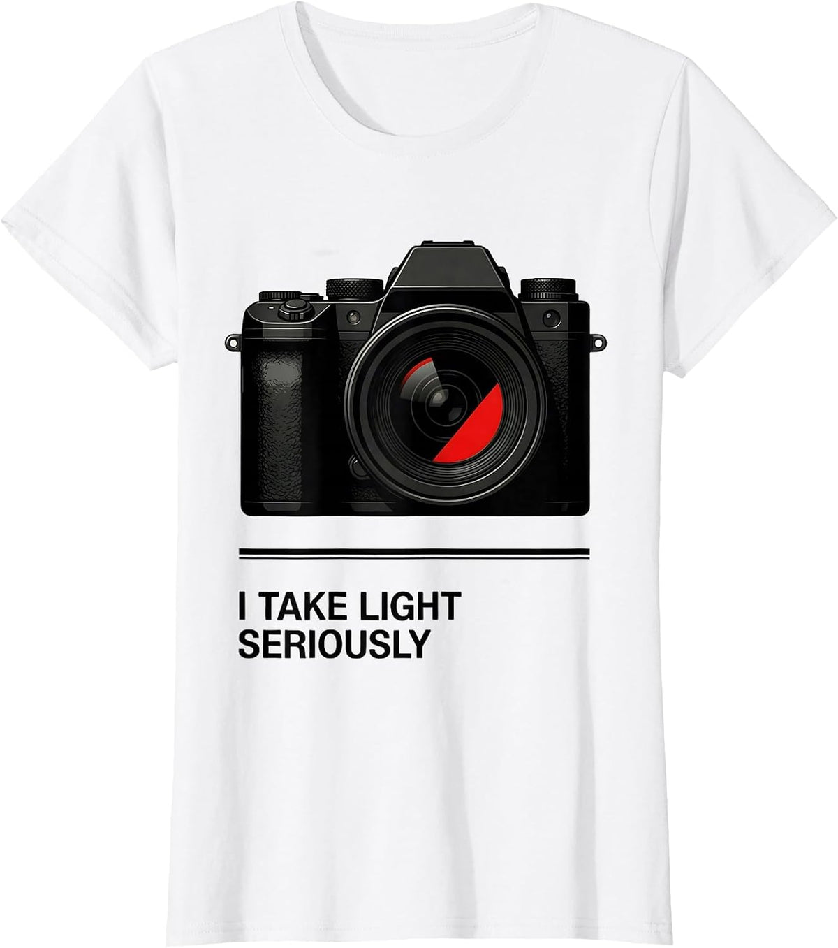 Women's I Take Light Seriously Funny Photography Hobbyist Camera T-Shirt - White