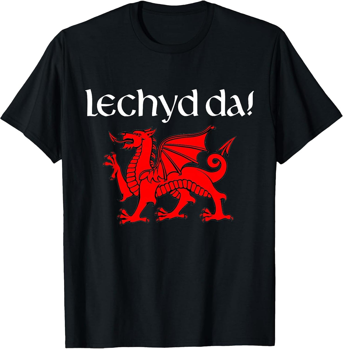 Cheers in Welsh Dragon Shirt Lechyd Da Drinking Souvenir T-Shirt - Black