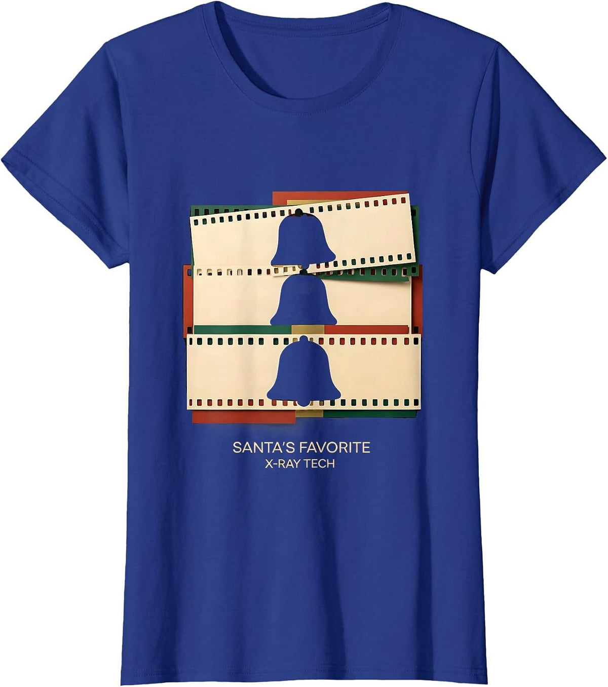Women's Santa's Favorite X-Ray Tech Funny Radiology Tech Christmas T-Shirt - Royal Blue
