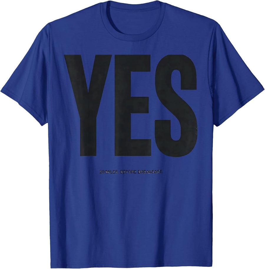 Yes 20 Miles Before Breakfast Funny Runner Marathon Gift T-Shirt - Royal Blue