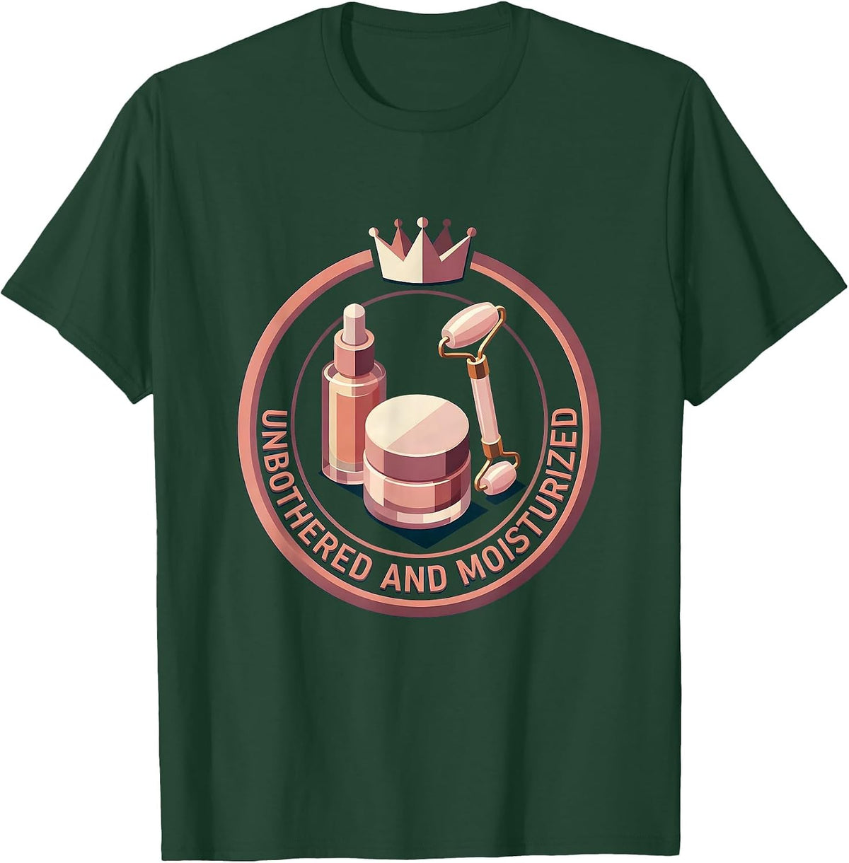 Men's Unbothered and Moisturized Novelty Design T-Shirt - Dark Green