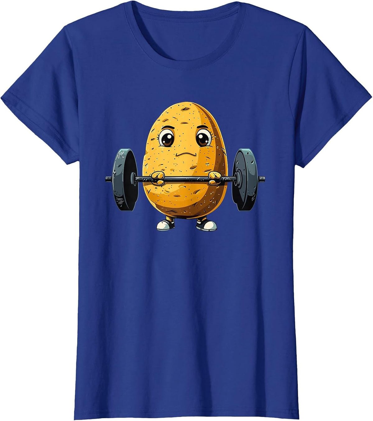 Potato Weightlifting Barbell Workout Potatoes Weightlifter T-Shirt - Royal Blue