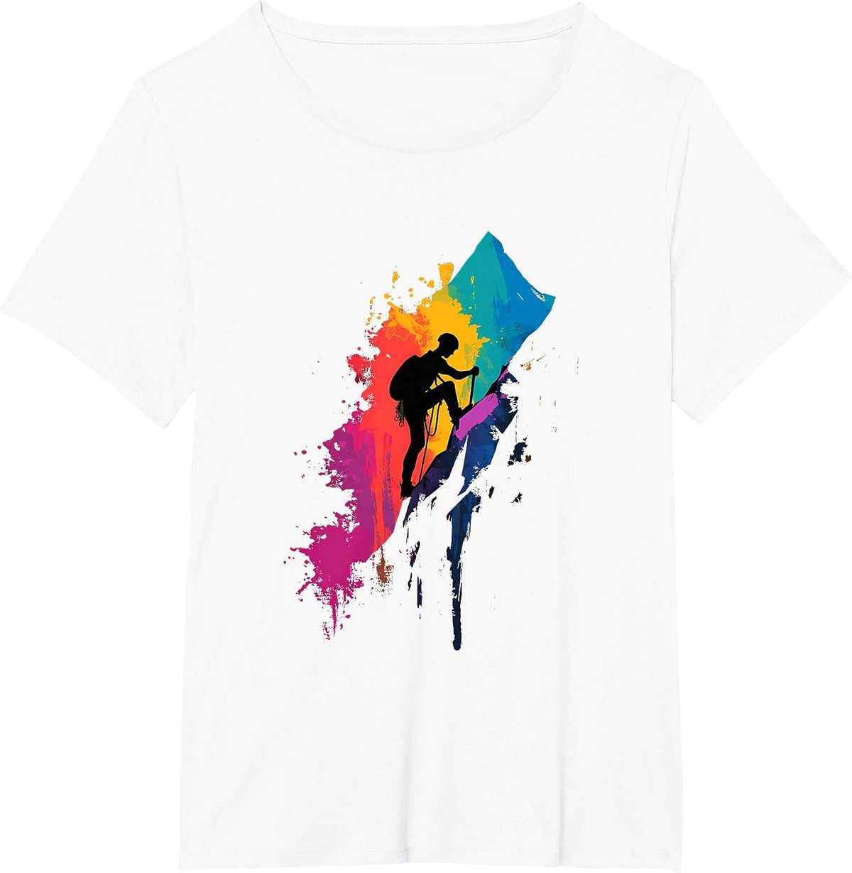 Colorful Mountaineering Climber Climbing Hiking Mountain T-Shirt - White