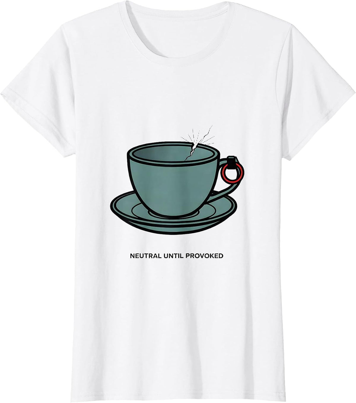 Neutral Until Provoked Editorial Conceptual Chaotic Neutral T-Shirt - White