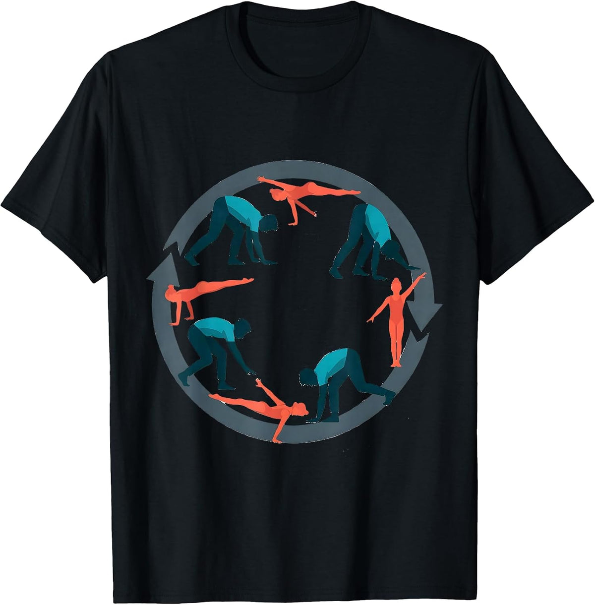 Men's Gymnastics Coach Flat Vector Coach Appreciation Gift T-Shirt - Black