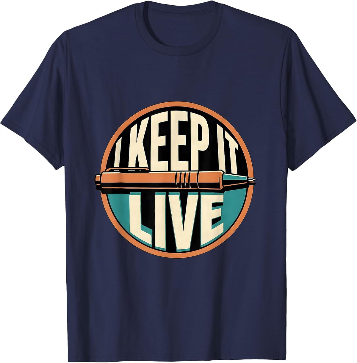 I Keep It Live Funny Electrician Trade Skeleton Sarcastic T-Shirt - Navy Blue