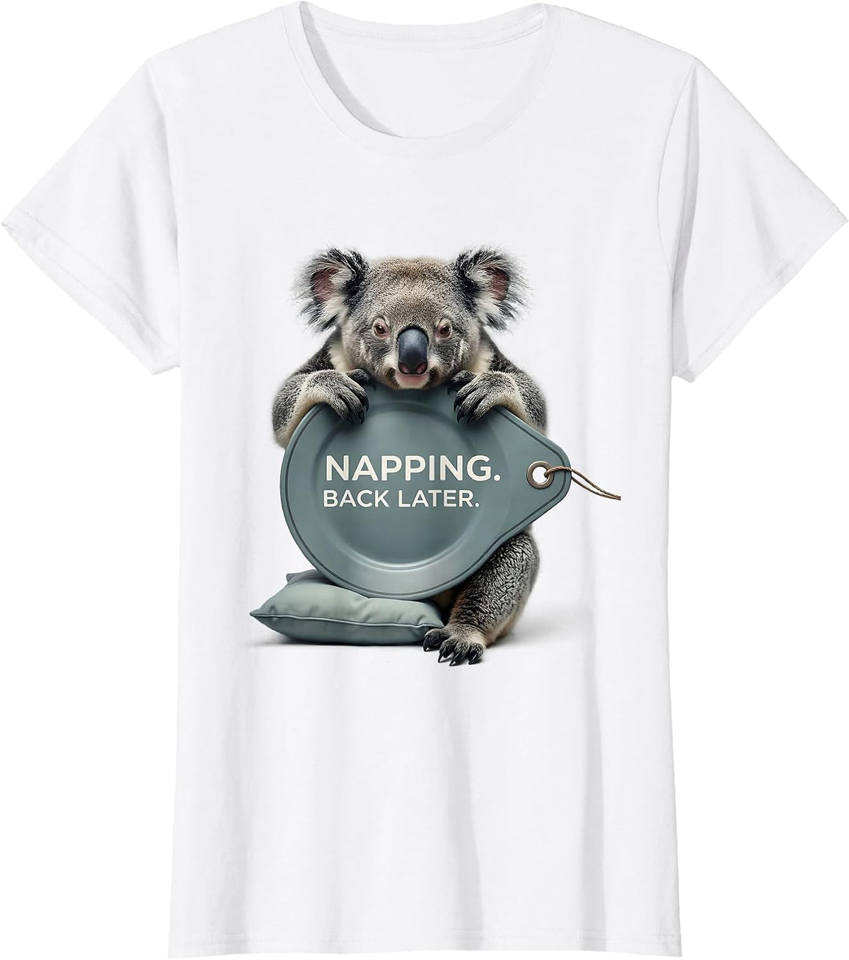 Women's Napping. Back Later Funny Koala Animal Official Sleepshirt T-Shirt - White