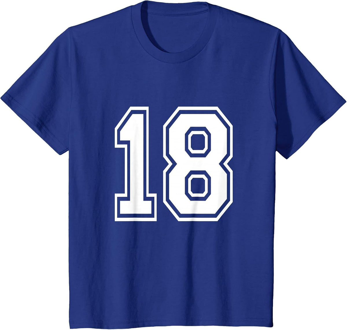 Number 18 Varsity Sports Team Jersey 18th Birthday 18 Years T-Shirt - Royal Blue