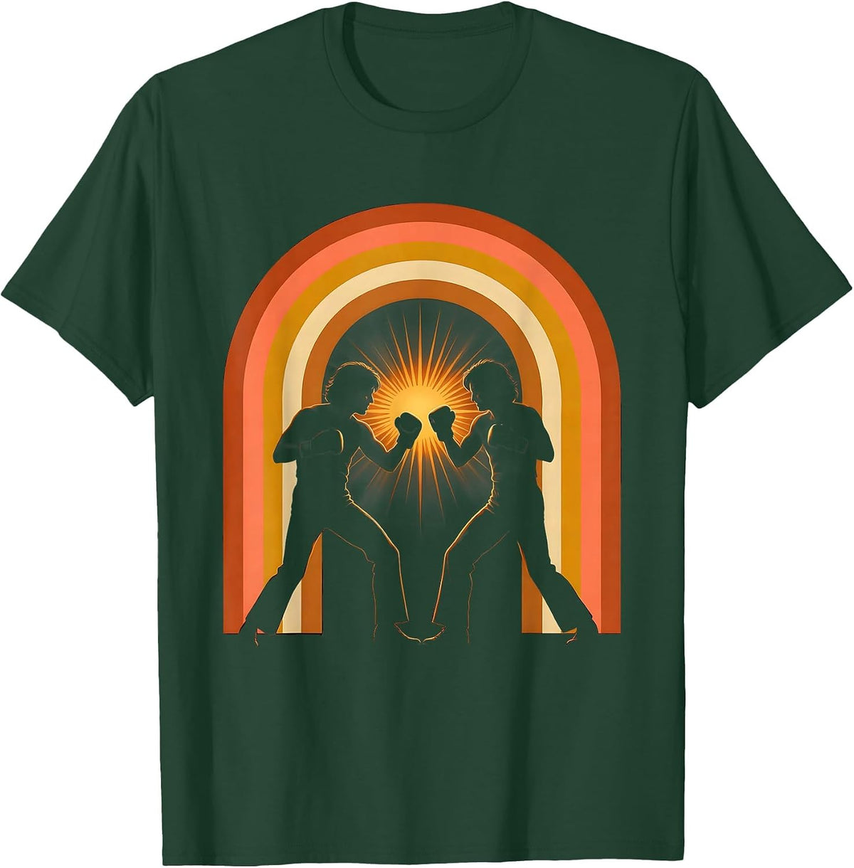 Men's Big Bro Brothers Playful Boxing Sparring Graphic T-Shirt - Dark Green