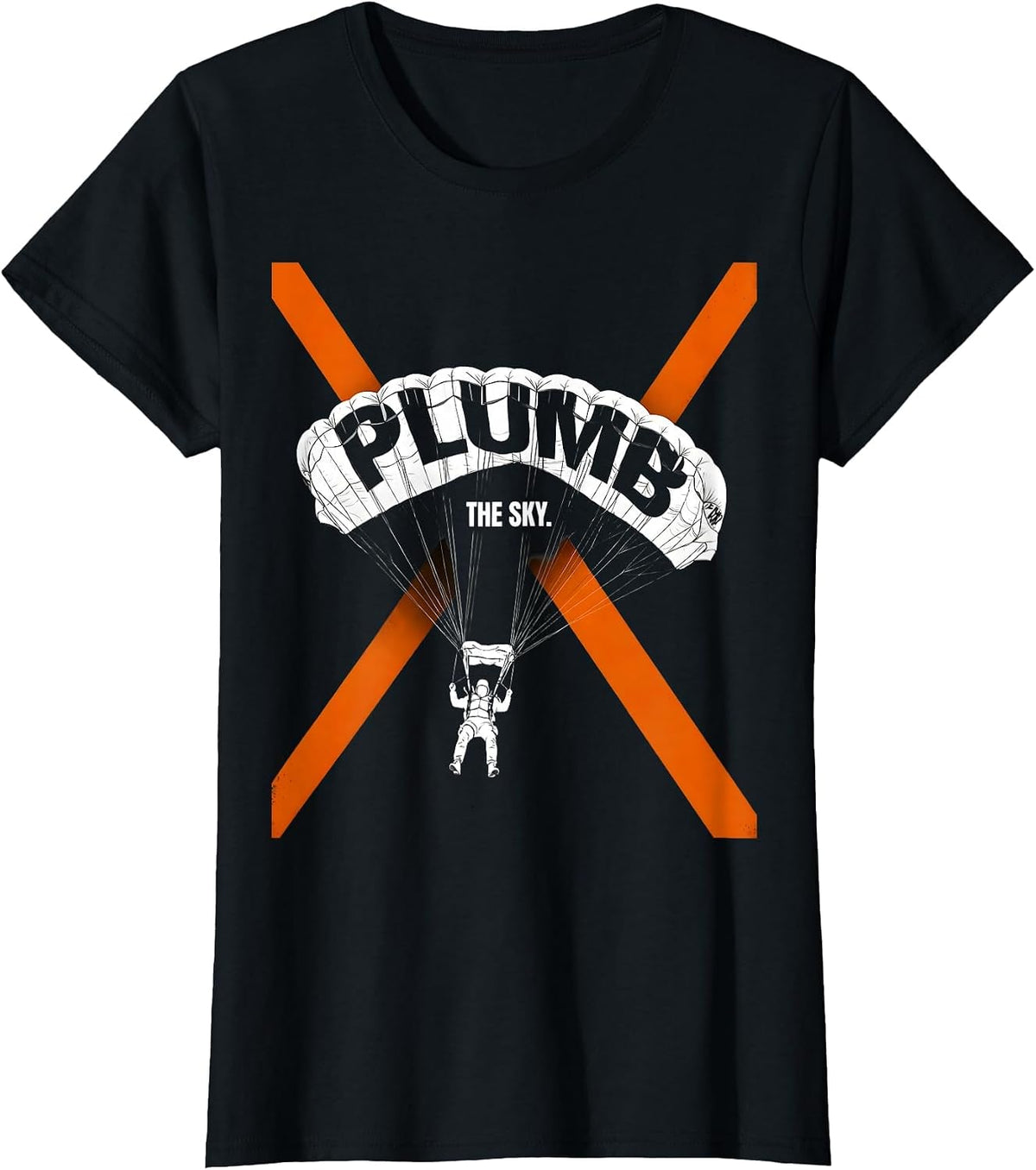 Plumb the Sky Funny Skydiving Skydive Skydiver T-Shirt - Black