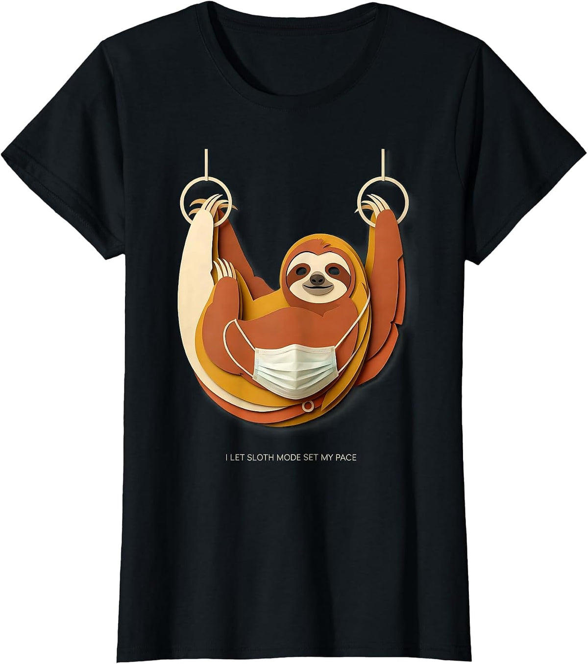 I Let Sloth Mode Set My Pace Funny Sloth Lover Humor T-Shirt - Black