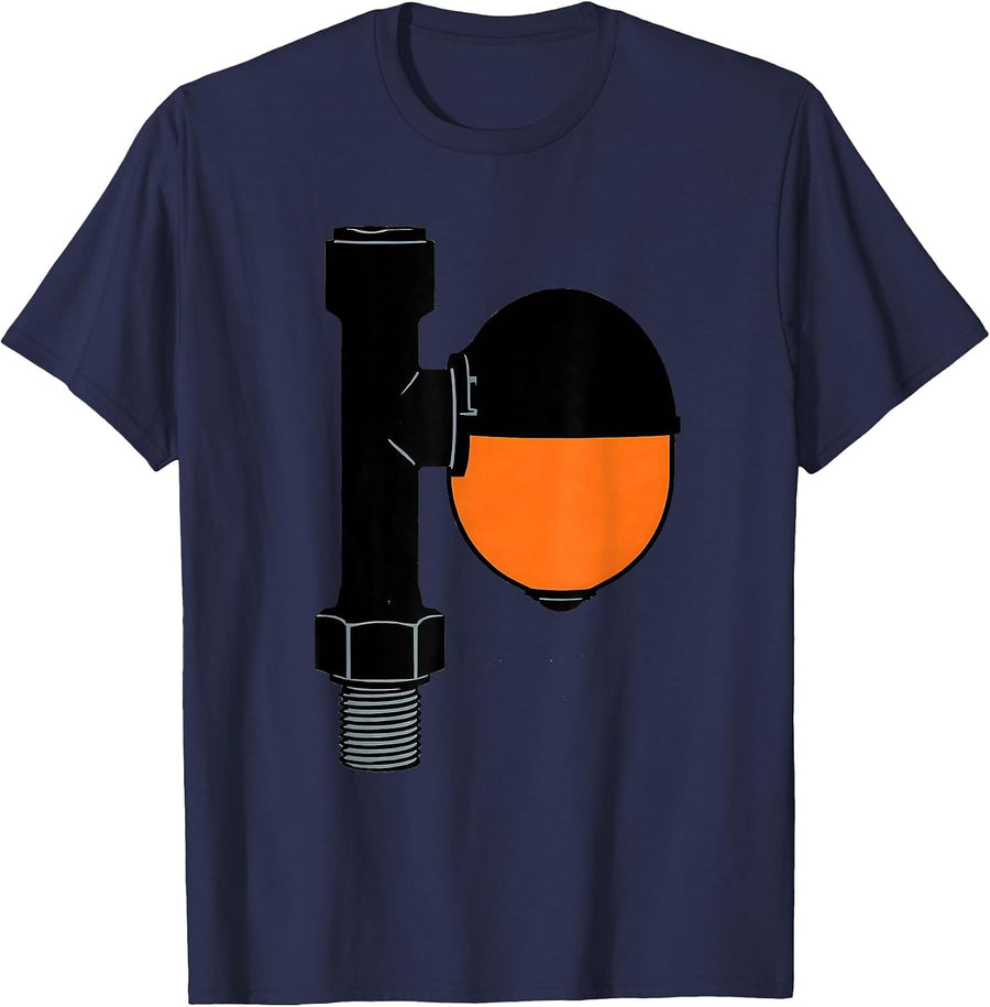 Plumber Toilet Fill Valve Funny Pipefitter Occupation Humor T-Shirt - Navy Blue