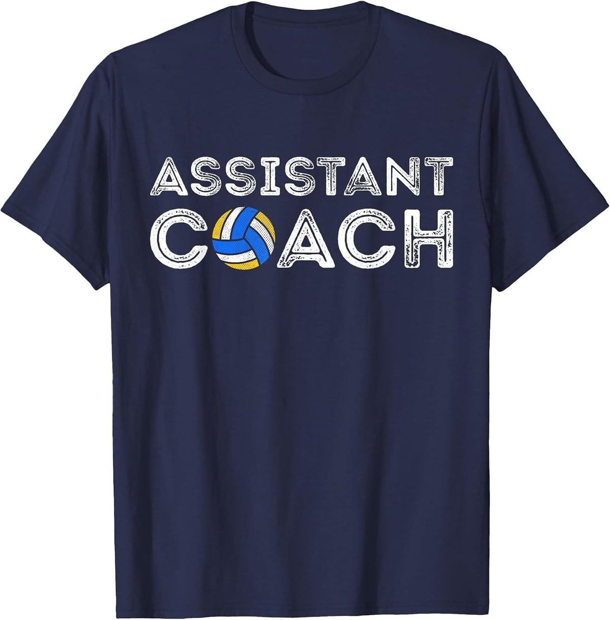 Volleyball Assistant Coach Appreciation Funny Coaching T-Shirt - Navy Blue