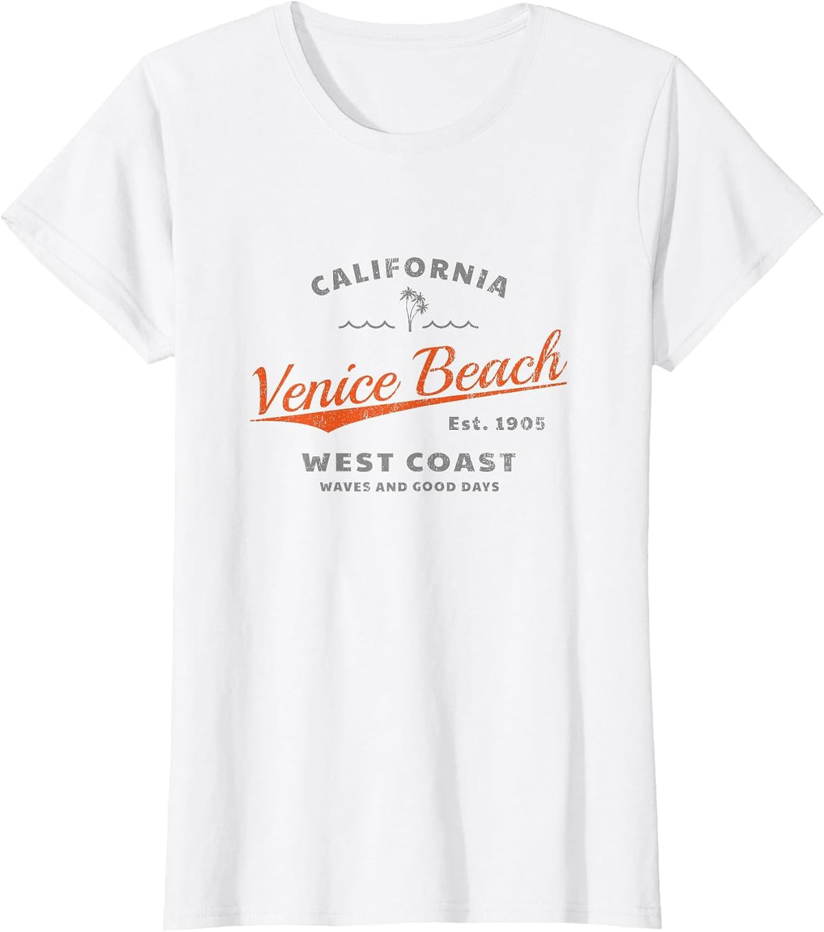 Venice Beach, California, Waves and Good Days T-Shirt - White