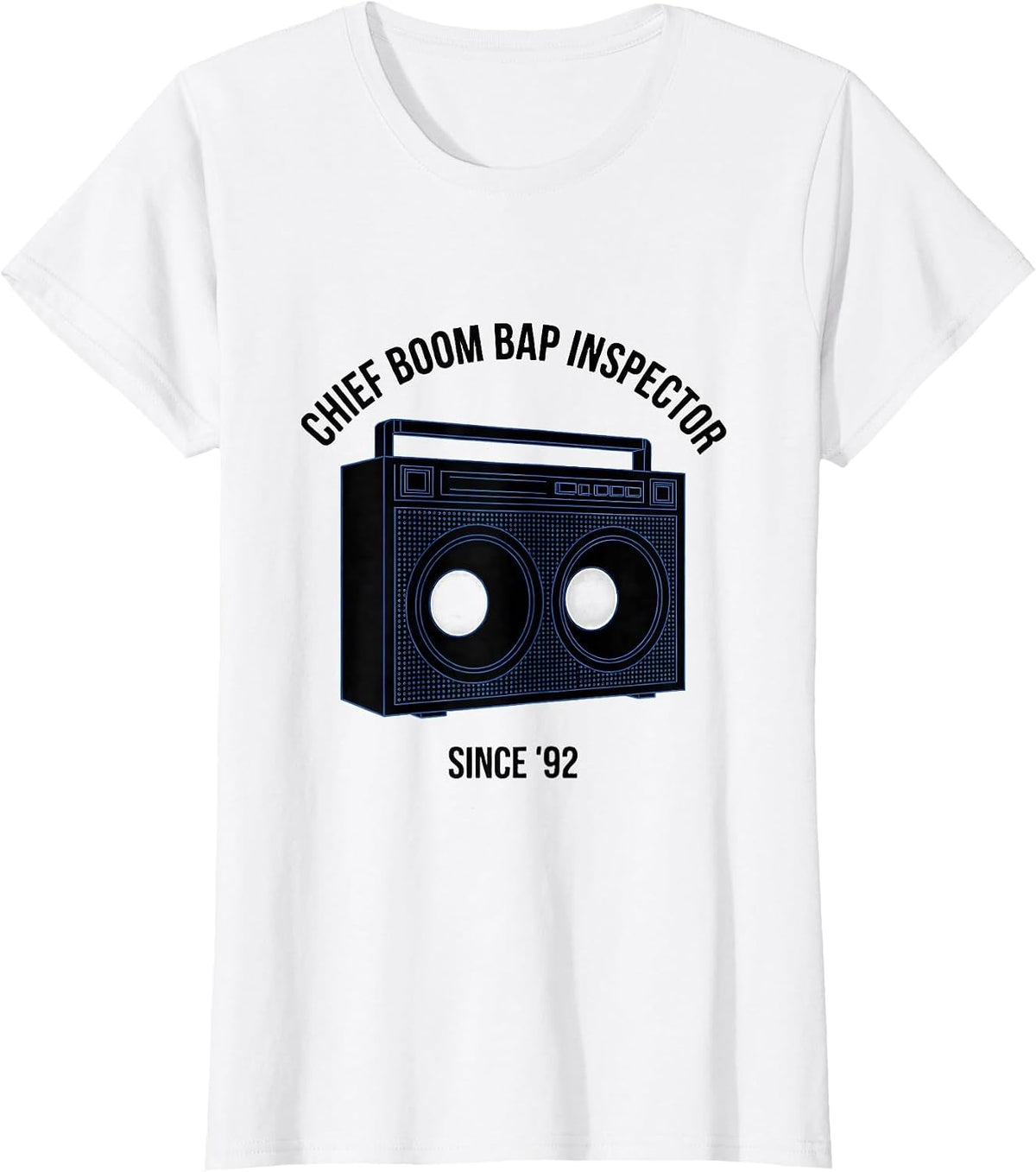 Chief Boom Bap Inspector, Since '92 Geometric Hip Hop Rap T-Shirt - White