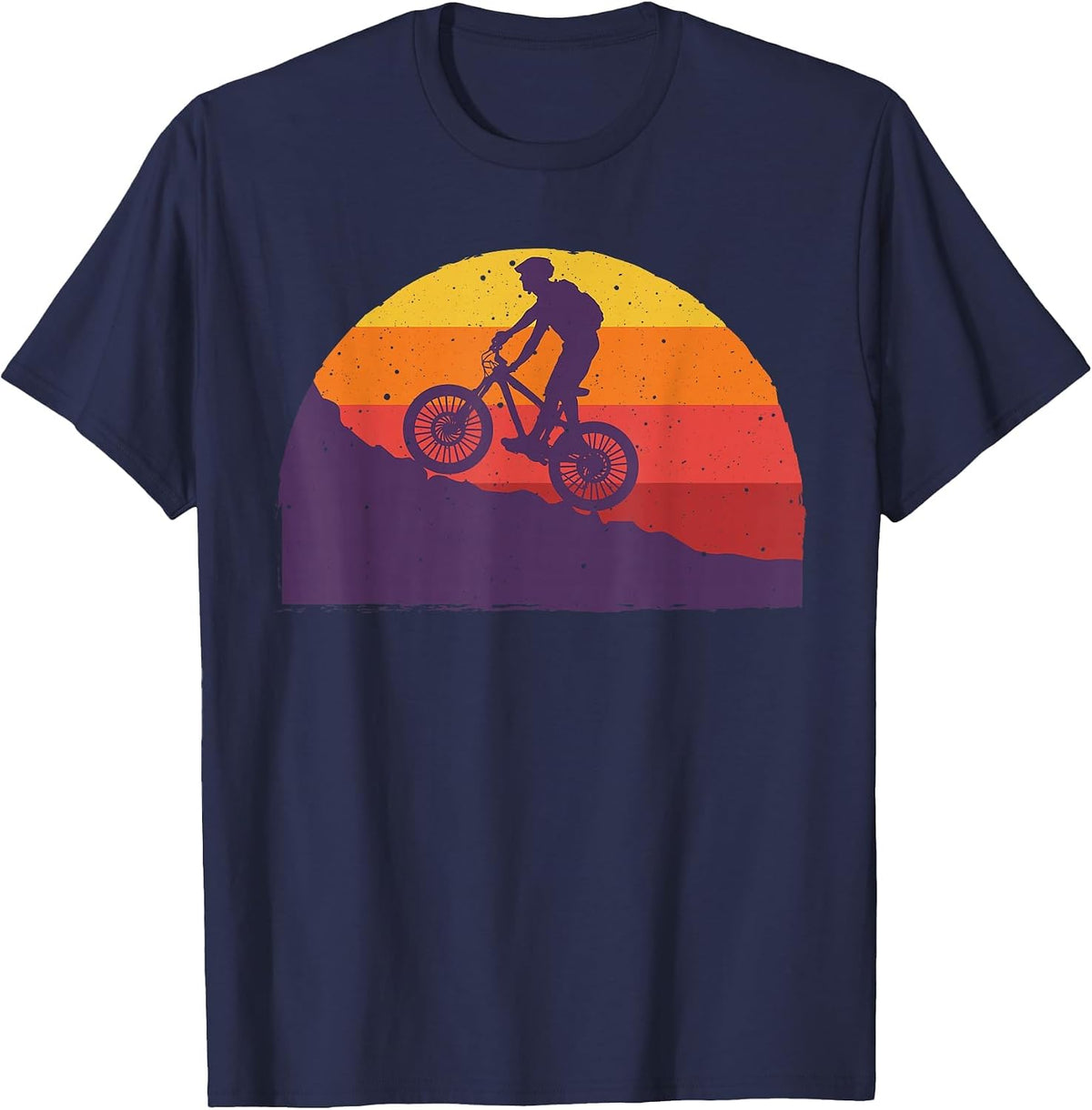 Cool Mountain Biking for Men Women Vintage Cycling MTB Biker T-Shirt - Navy Blue