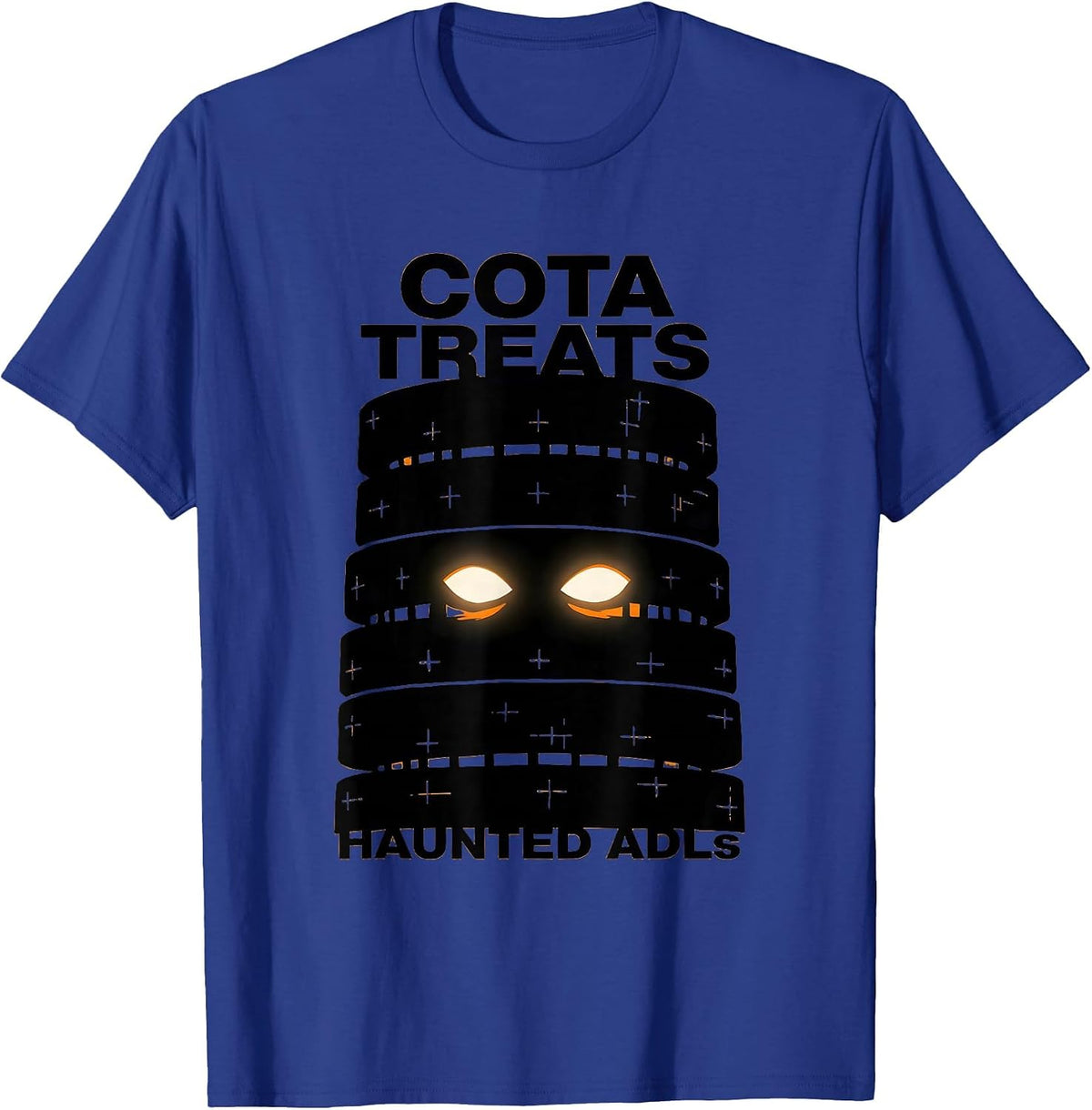 Men's COTA Treats Haunted ADLs Stencil Ghost Therapy Halloween T-Shirt - Royal Blue