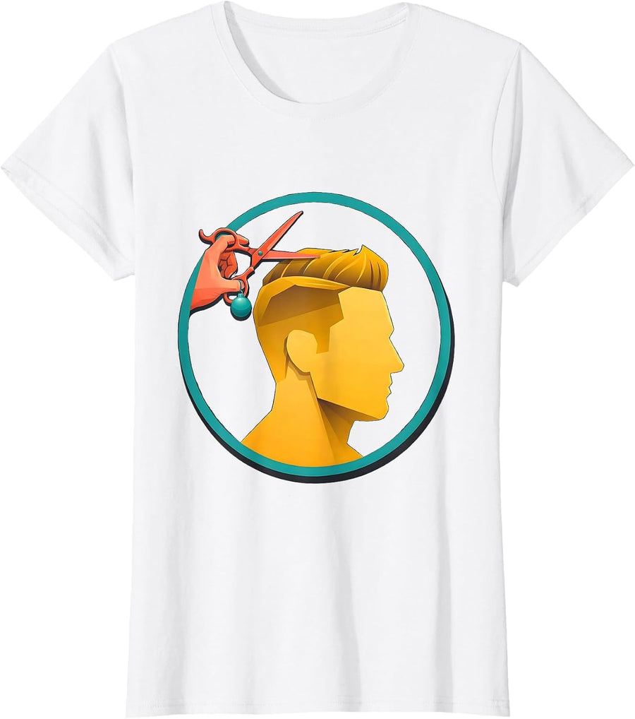 Women's Barber Scissors Humor Gift Hairstylist Christmas T-Shirt - White