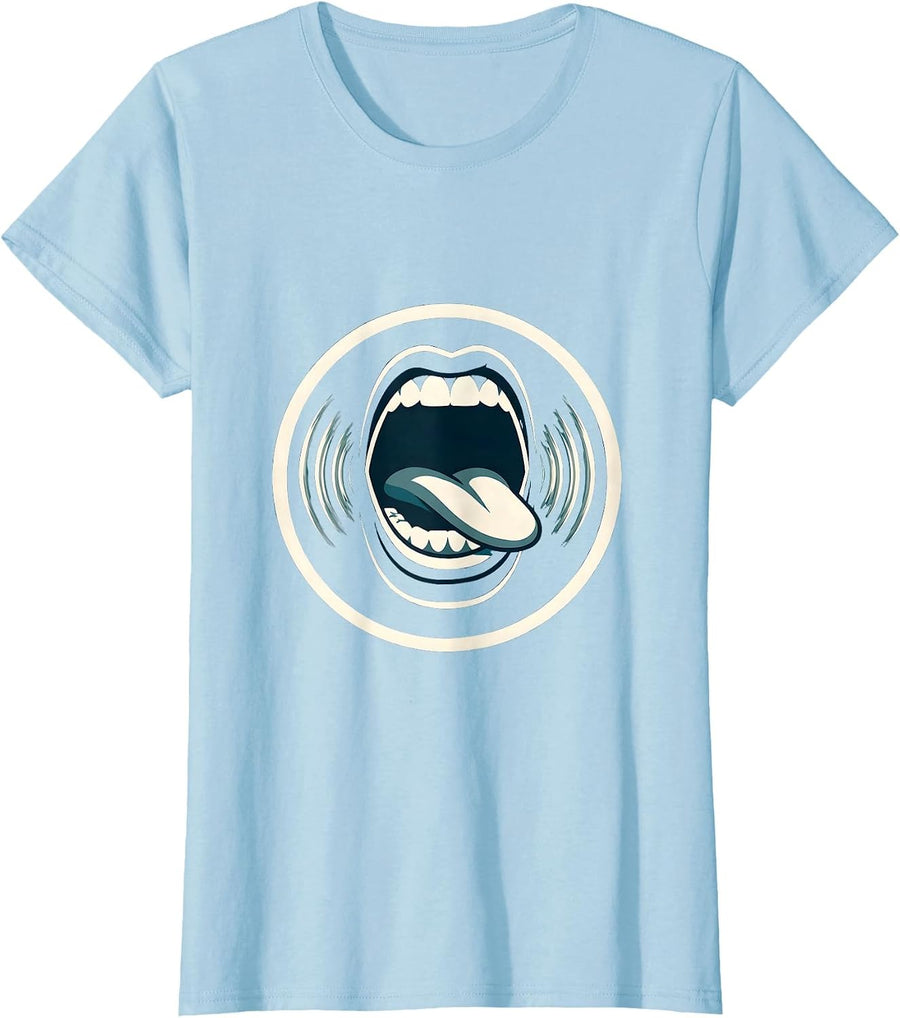Women's Speech Pathologist Mouth Anatomy Illustration T-Shirt - Baby Blue