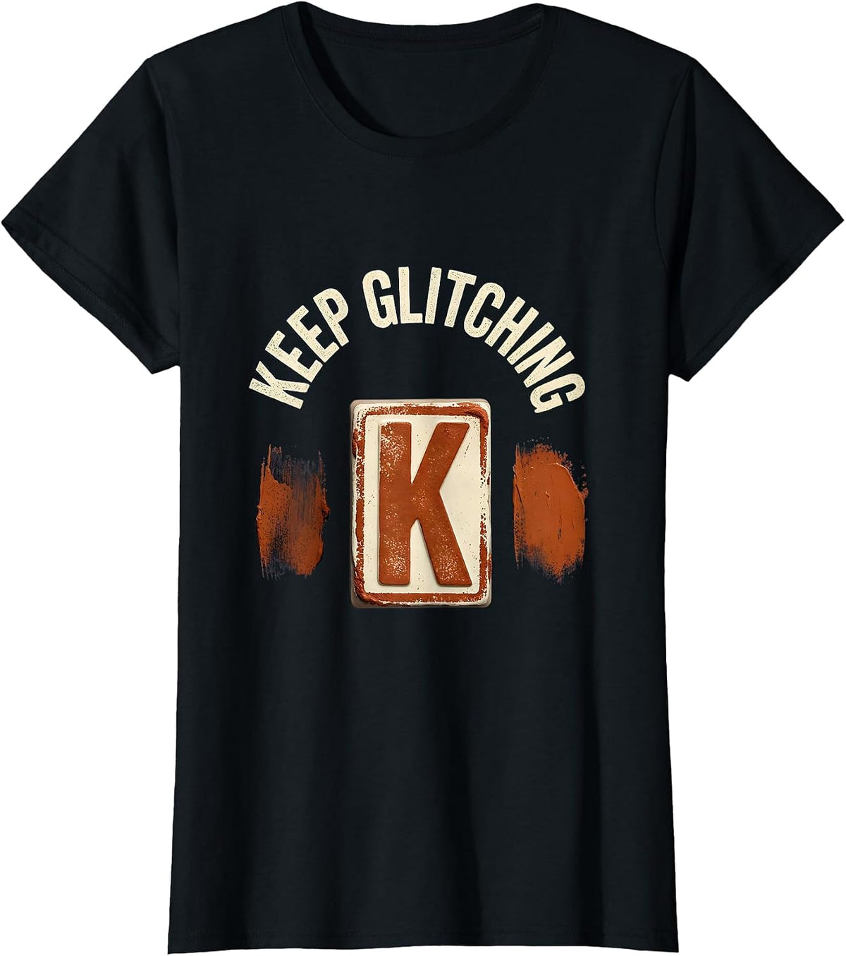Women's Keep Glitching Rubber Stamp Artist Art Teacher Humor T-Shirt - Black
