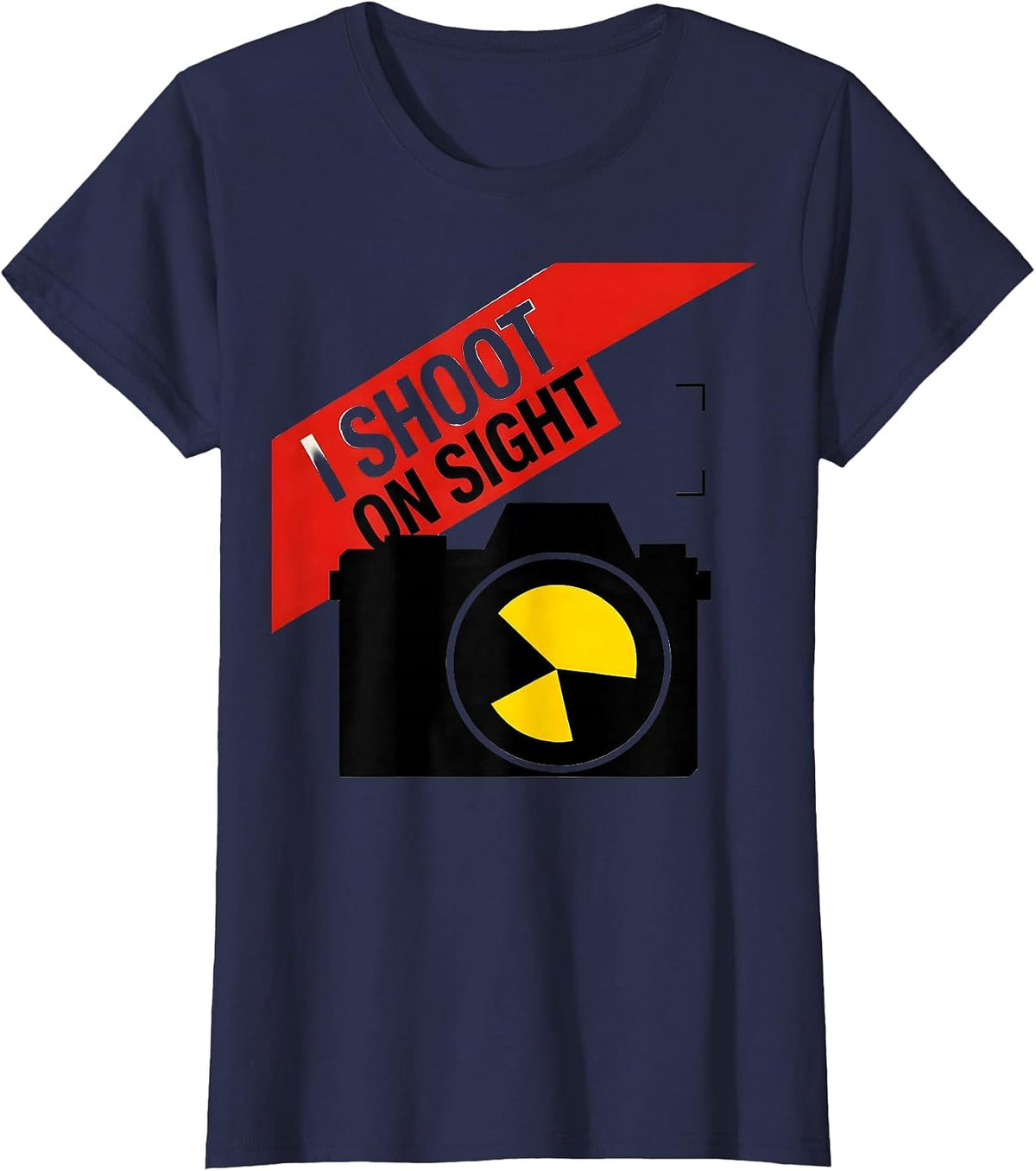 Women's I Shoot On Sight Bauhaus Modernist Photography Humor Gift T-Shirt - Navy Blue