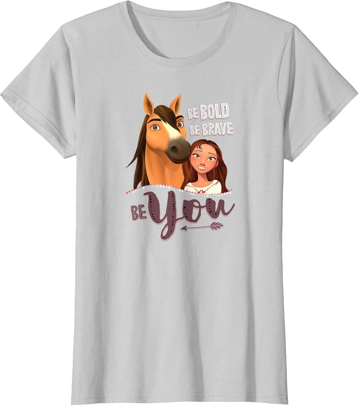 DreamWorks Spirit Riding Free Be You T-Shirt - Silver Grey