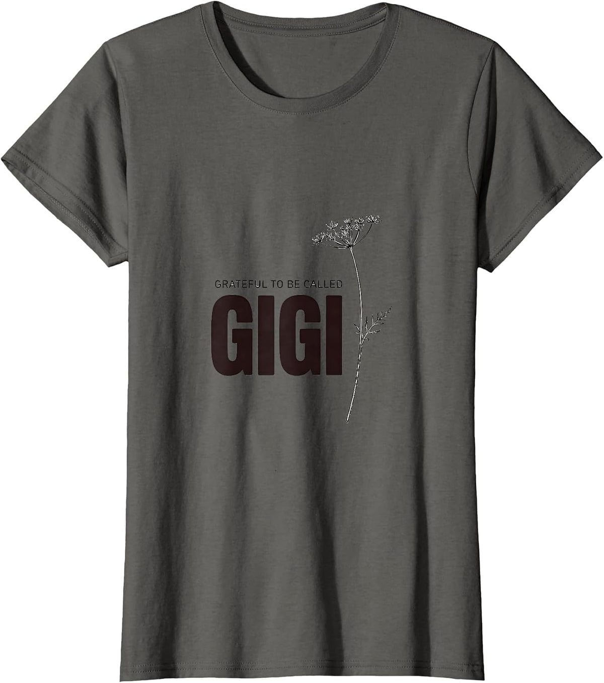 Women's Grateful To Be Called Gigi Boho Minimalist Grandma Name T-Shirt - Asphalt Grey