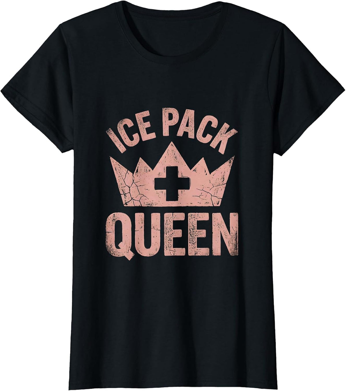 Ice Pack Queen School Nurse Design T-Shirt - Black