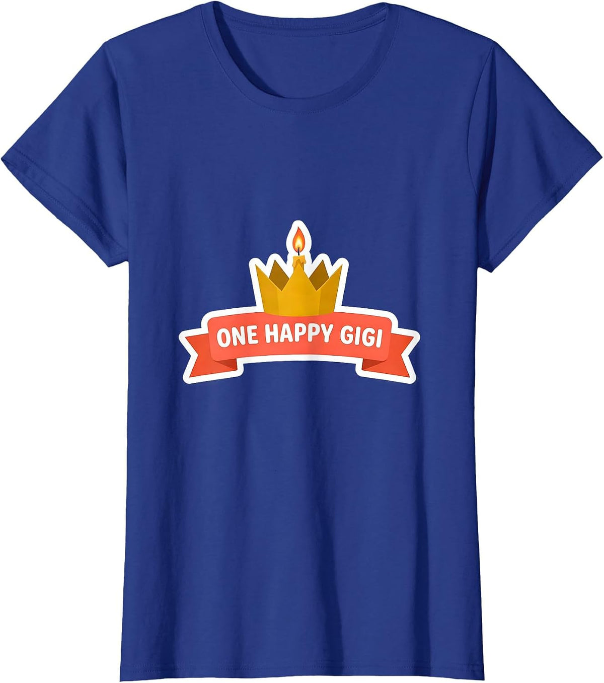 Women's One Happy Gigi Family Matching First Birthday Role Keepsake T-Shirt - Royal Blue