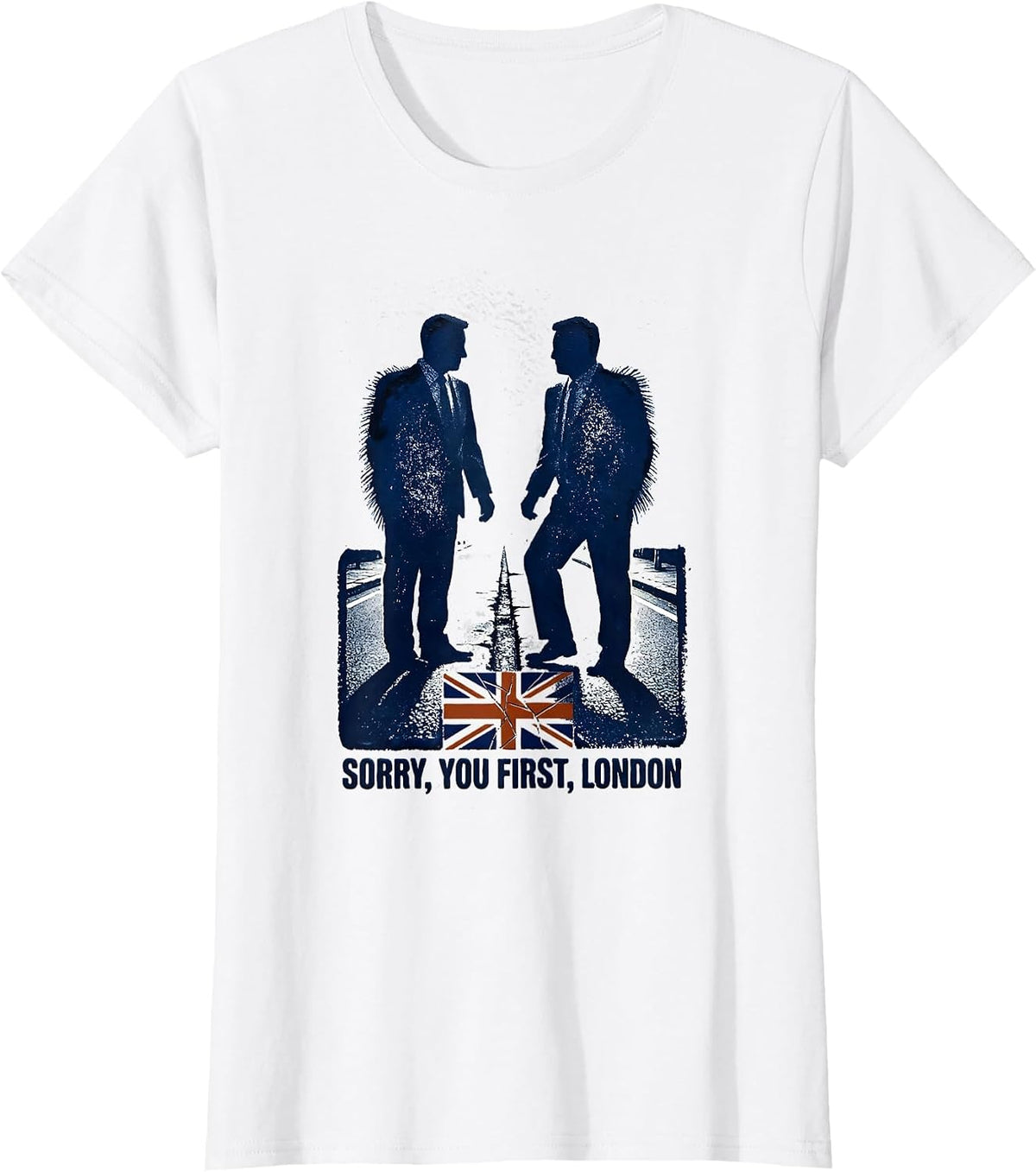 Sorry, You First, London Rubber Stamp UK Flag Travel Pride T-Shirt - White