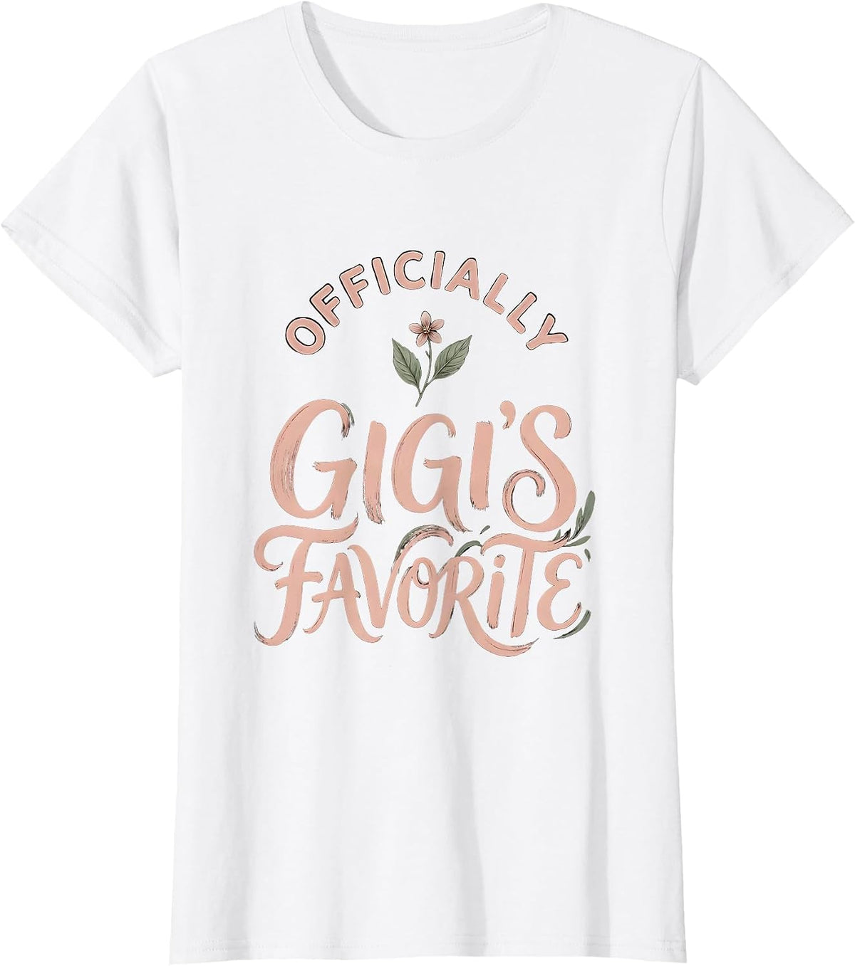 Women's Officially Gigi's Favorite Boho Typography Grandma Gift T-Shirt - White