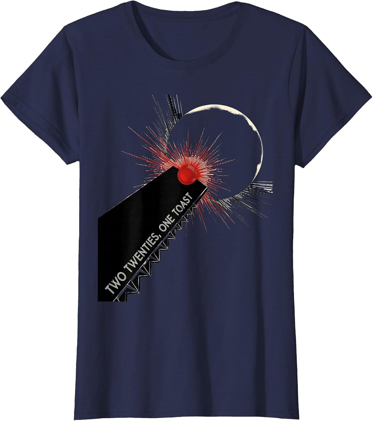 Women's Two Twenties, One Toast Roaring 1920s Art Deco Party T-Shirt - Navy Blue